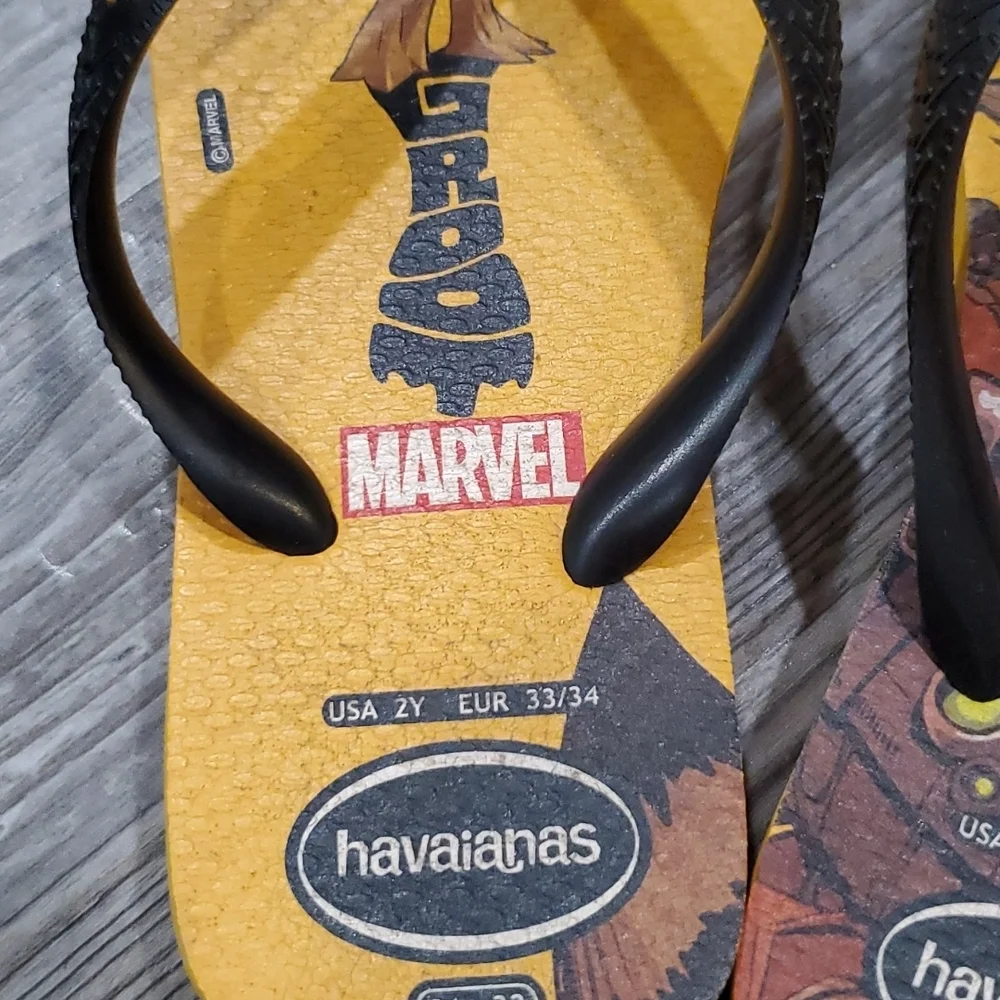 Havaianas Marvel Guardians of the Gallaxy Flip Flops Size 2